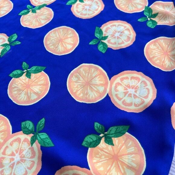 Everly Womens Blue Lemon Print 3/4 Sleeves Blouse Size Small‎ - Picture 5 of 7